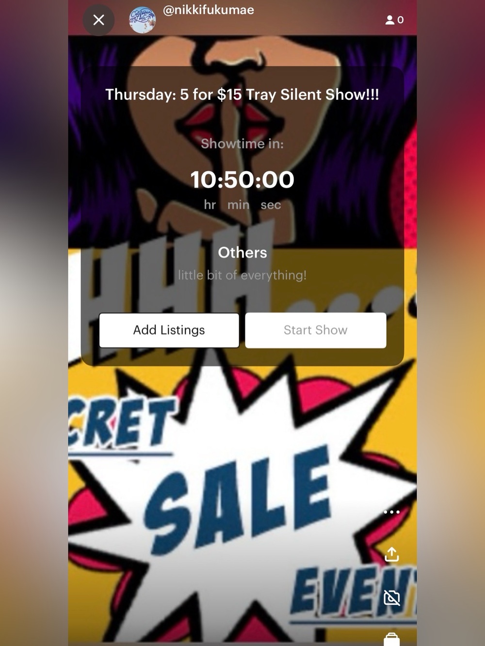 Thursday 5 for $15 Tray!! Silent Show! Join me!!